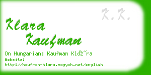 klara kaufman business card